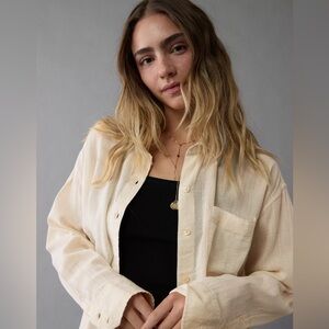 AE Perfect Button Up Long Sleeve Shirt